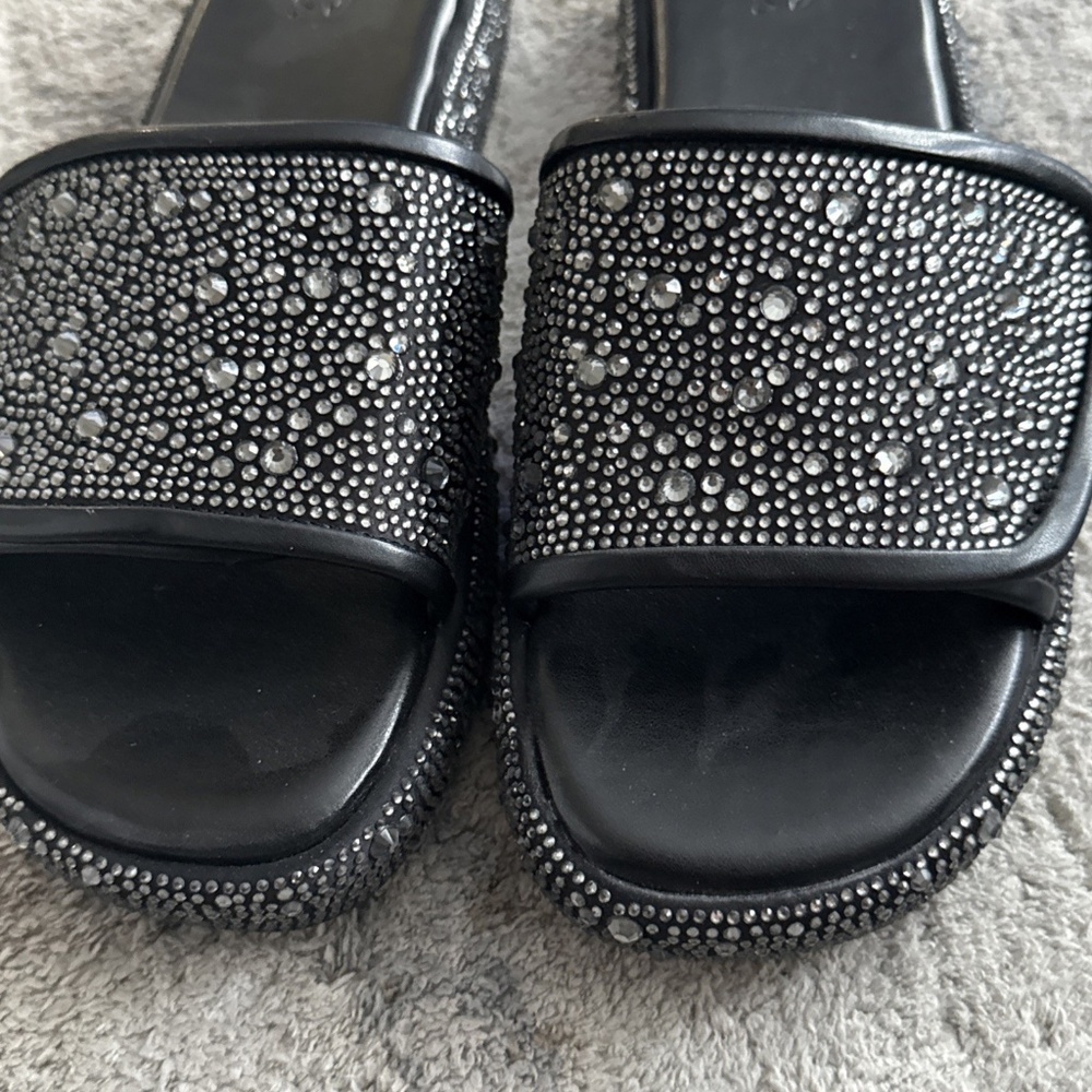 INC Slide Bling Rhinestone Sandals - Picture 2 of 4